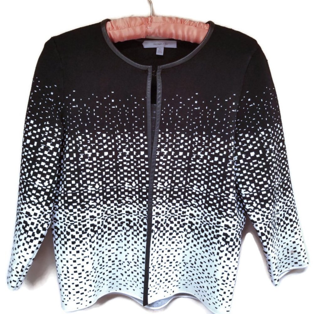 Classiques Entier Leather Trim Knit Cardigan XS - Picture 3 of 10